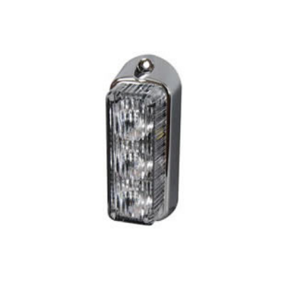 Durite 0-442-30 High Intensity 3 Amber LED Warning Light - Vertical, Chrome bezel (12 flash patterns) PN: 0-442-30